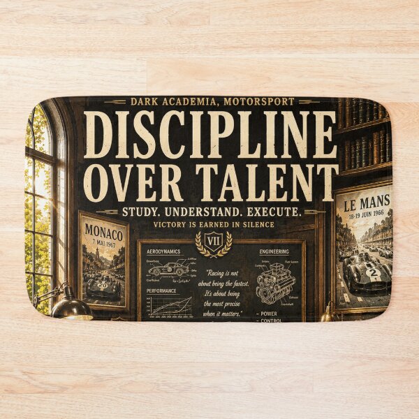 Item preview, Discipline Over Talent Dark Academia Motorsport Vintage Racing designed and sold by Dusk & Dawn Apparel.