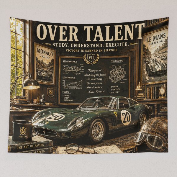Item preview, Discipline Over Talent Dark Academia Motorsport Vintage Racing designed and sold by Dusk & Dawn Apparel.