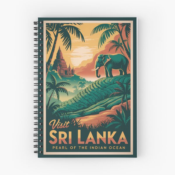 Item preview, Sri Lanka Landscape Illustration Travel Art Vintage designed and sold by KrisSidDesigns.