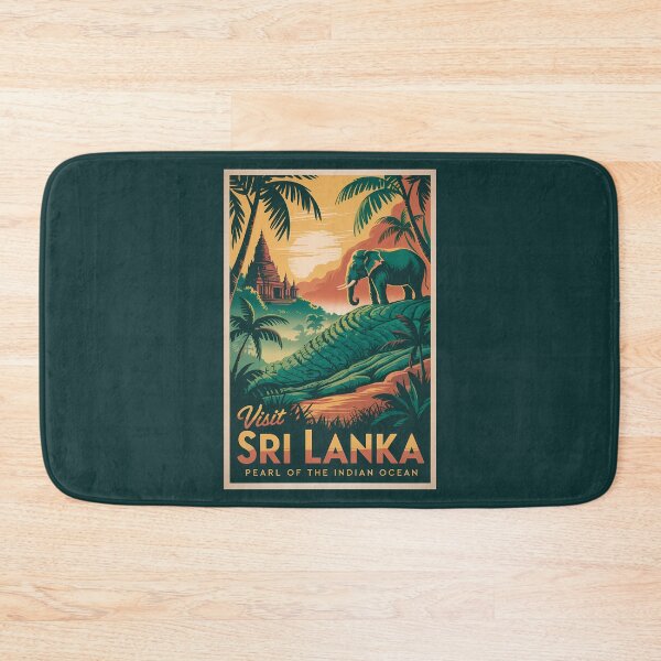 Item preview, Sri Lanka Landscape Illustration Travel Art Vintage designed and sold by KrisSidDesigns.