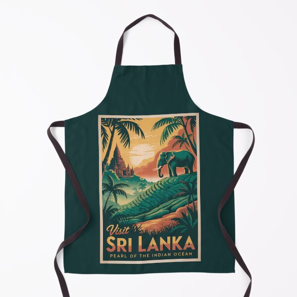 Item preview, Sri Lanka Landscape Illustration Travel Art Vintage designed and sold by KrisSidDesigns.