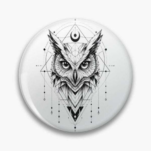 Item preview, Geometric Owl Sacred Geometry Sticker | Mystic Black and White Owl Art designed and sold by GRYFFWEAR.