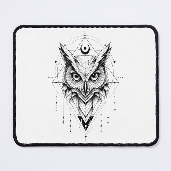 Item preview, Geometric Owl Sacred Geometry Sticker | Mystic Black and White Owl Art designed and sold by GRYFFWEAR.