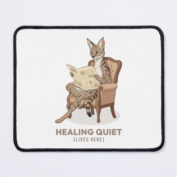 Item preview, Cozy Serval Cat Reading Newspaper Vintage Art designed and sold by Cozy Vintage Animal.