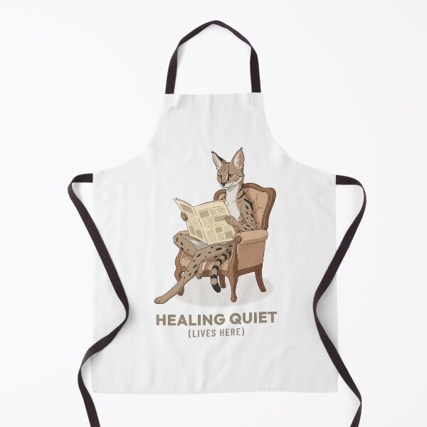 Item preview, Cozy Serval Cat Reading Newspaper Vintage Art designed and sold by Cozy Vintage Animal.