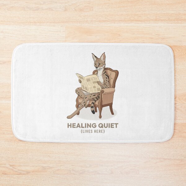 Item preview, Cozy Serval Cat Reading Newspaper Vintage Art designed and sold by Cozy Vintage Animal.