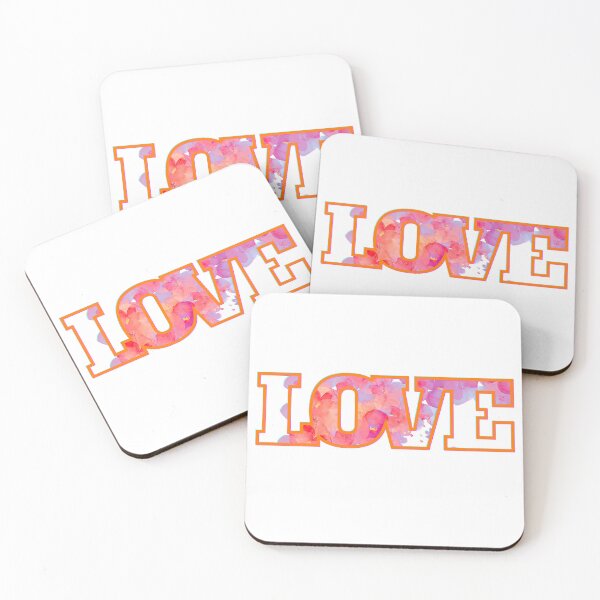 Item preview, Orange Floral Love Typographic Design designed and sold by UnicornPeach.