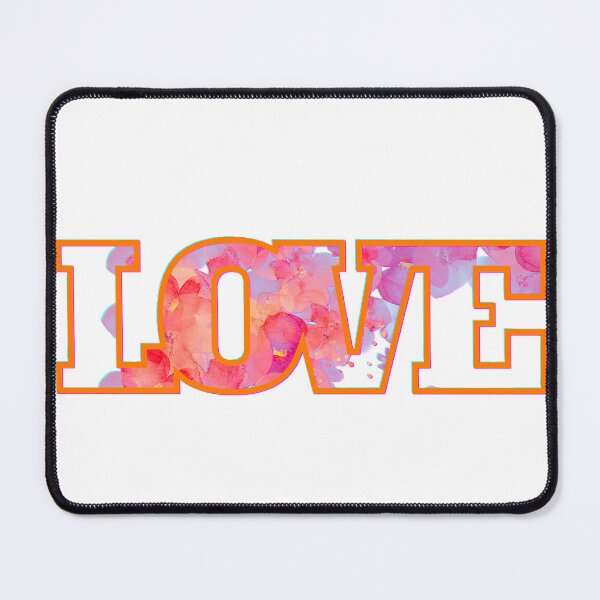 Item preview, Orange Floral Love Typographic Design designed and sold by UnicornPeach.