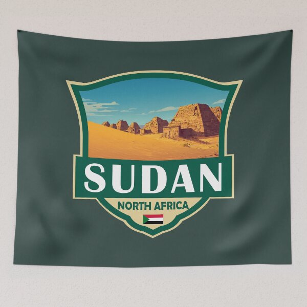 Item preview, Sudan Illustration Retro Badge designed and sold by KrisSidDesigns.