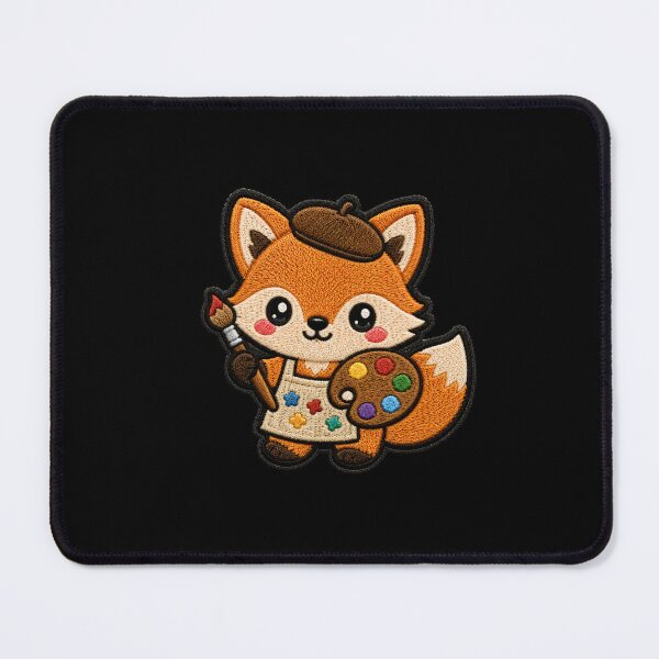 Item preview, Tiny Fox Painter Embroidery Patch Cute Kawaii designed and sold by ColorSplash123.