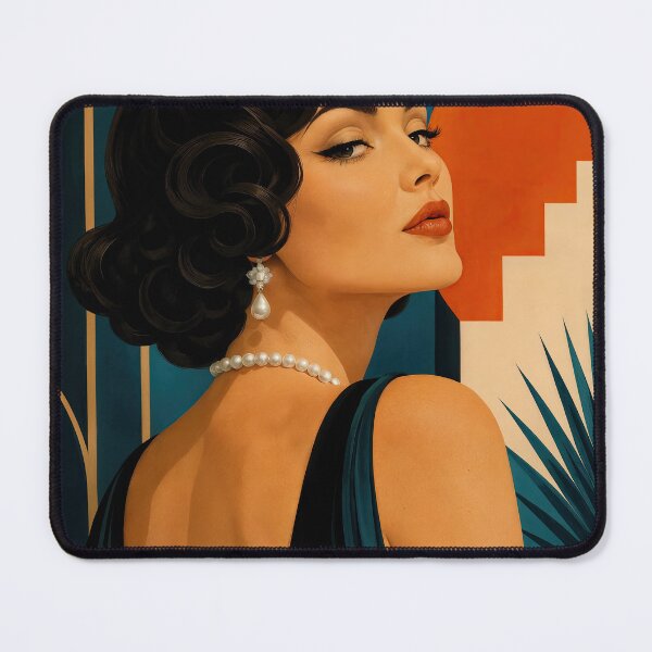 Item preview, Wall Art - Postcard - Art Deco Elegance – Pearl Gaze designed and sold by ForeverPrintsOK.