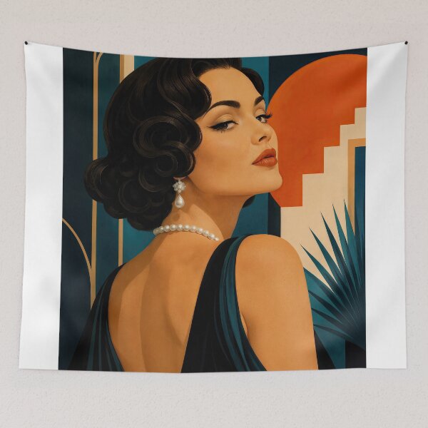 Item preview, Wall Art - Postcard - Art Deco Elegance – Pearl Gaze designed and sold by ForeverPrintsOK.