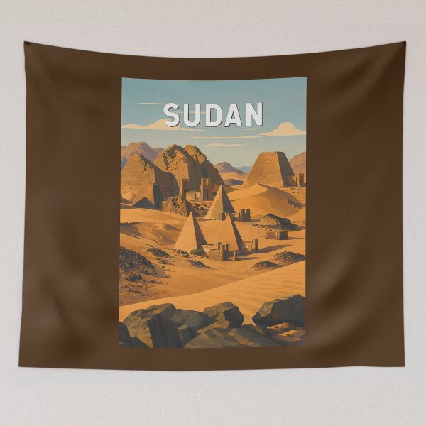 Item preview, Sudan Illustration Travel Art Vintage designed and sold by KrisSidDesigns.