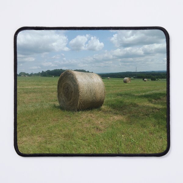 Item preview, Summer hay bales in a green field. designed and sold by MyHappyArtShop.