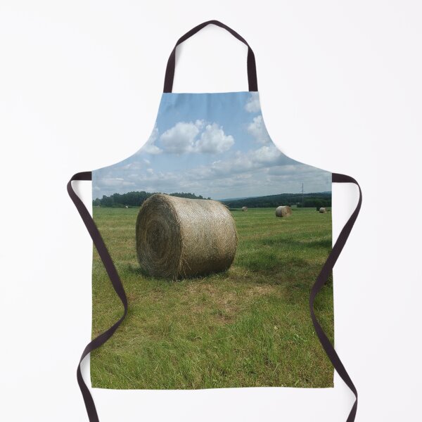 Item preview, Summer hay bales in a green field. designed and sold by MyHappyArtShop.
