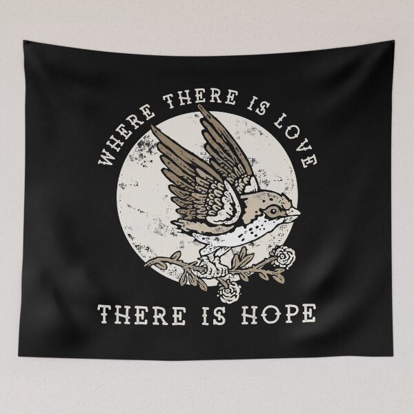 Item preview, Where There is Love, There is Hope, Old School Tattoo Style Swallow Design designed and sold by Proverbial Wisdom Design.