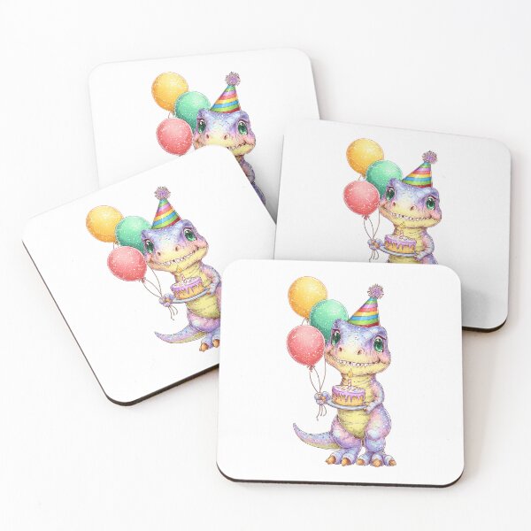 Item preview, Cute Purple T-Rex Birthday Dinosaur with Cake designed and sold by Tronstell.