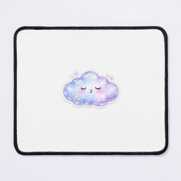 Item preview, Cute Puffy Cloud Sticker | Pastel Y2K Sleepy Cloud Aesthetic designed and sold by reeeezcreates.