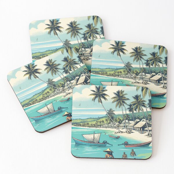 Item preview, Punta Cana Ukiyo E Tropical Beach Japanese Style Wall Art designed and sold by Vandy Fullam.