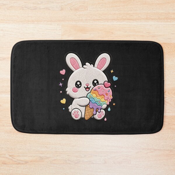 Item preview, Bunny Ice Cream Embroidery Patch Cute Kawaii designed and sold by ColorSplash123.