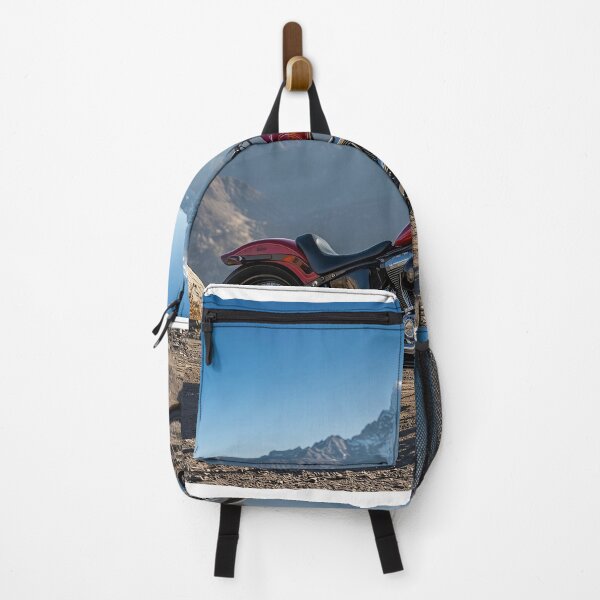 Item preview, Himalayan Chopper Adventure - Custom Red Motorcycle in the Mountains designed and sold by MottotoTech.