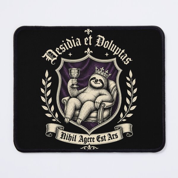 Item preview, Desidia et Voluptas Gothic Sloth Crest Black Edition designed and sold by LoppiPrintShop.