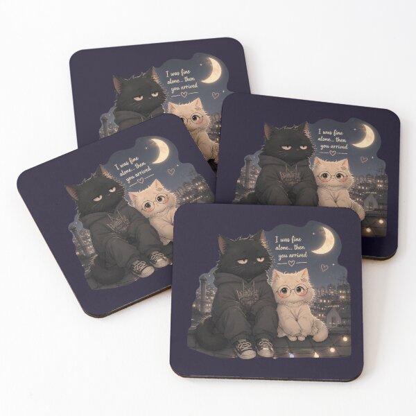 Item preview, Fine Alone Then You Arrived Cats Illustration designed and sold by alvinavery.
