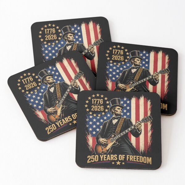 Item preview, 250 Years 1776-2026 USA Flag Abe Lincoln Playing Guitar designed and sold by D4nnyBoiArt.