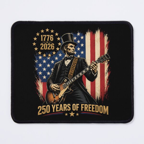 Item preview, 250 Years 1776-2026 USA Flag Abe Lincoln Playing Guitar designed and sold by D4nnyBoiArt.