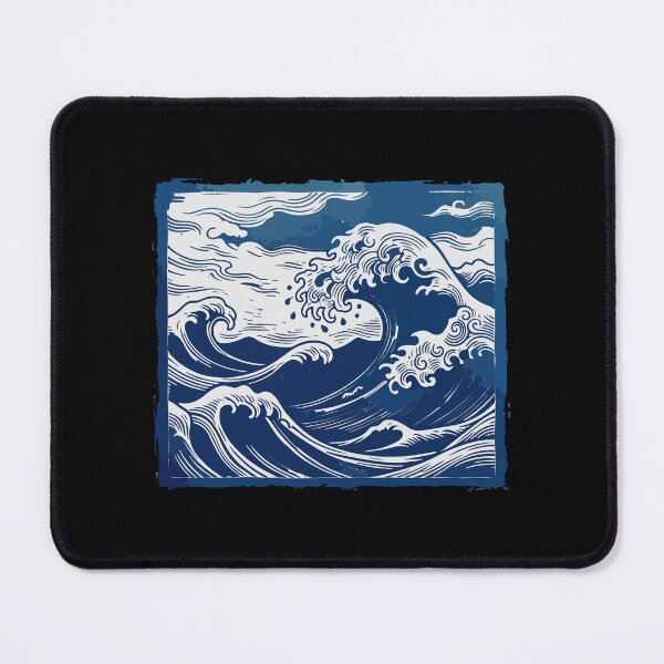 Item preview, Traditional Japanese Ocean Wave Linocut designed and sold by MotivaChic.