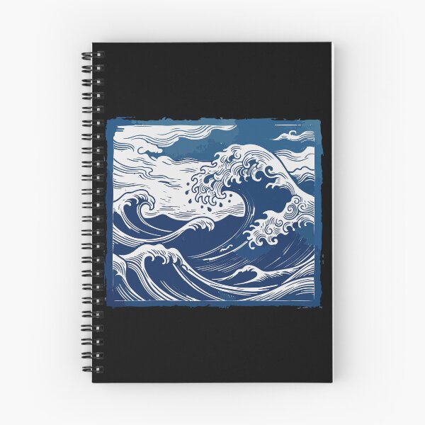 Item preview, Traditional Japanese Ocean Wave Linocut designed and sold by MotivaChic.