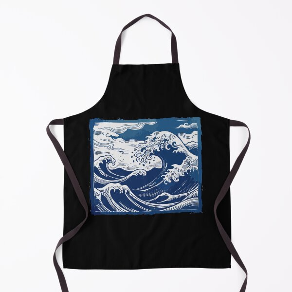 Item preview, Traditional Japanese Ocean Wave Linocut designed and sold by MotivaChic.