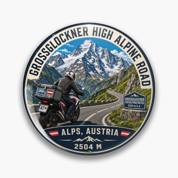Item preview, Grossglockner High Alpine Road Austria Motorcycle Sticker TShirt 04 designed and sold by OuterShellUK.