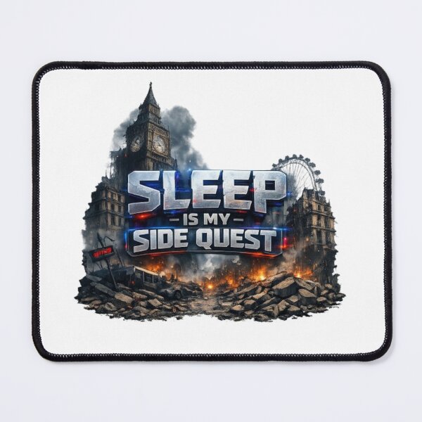 Item preview, Sleep Is My Side Quest – Cyberpunk London Apocalypse Gamer Poster designed and sold by THAMIM REALITY 2.0.