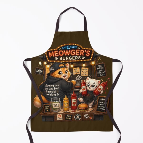 Item preview, Meowgers Burgers Late Night Cats Illustration designed and sold by alvinavery.