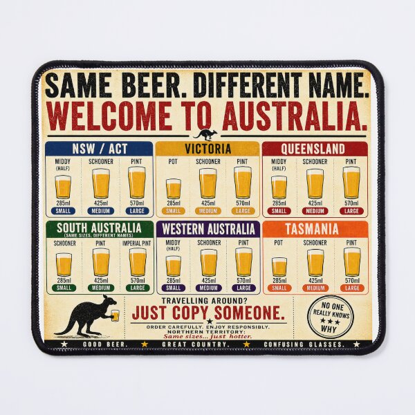 Item preview, Australian Beer Sizes – Pint, Schooner, Middy Funny Aussie Chart designed and sold by P’s stuff.