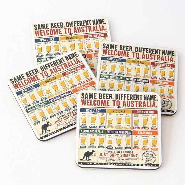 Item preview, Australian Beer Sizes – Pint, Schooner, Middy Funny Aussie Chart designed and sold by P’s stuff.