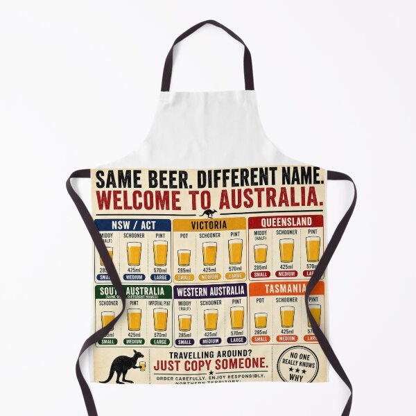 Item preview, Australian Beer Sizes – Pint, Schooner, Middy Funny Aussie Chart designed and sold by P’s Silly stuff.