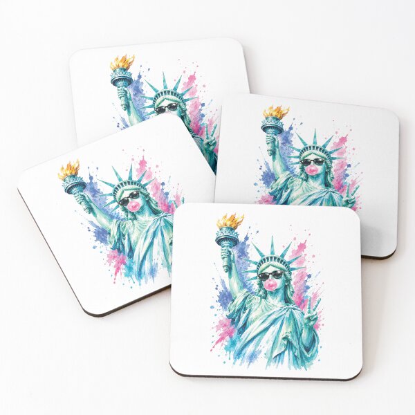 Item preview, Funny Statue of Liberty Blowing Bubble Gum, 4th of July, 250th Anniversary America designed and sold by D4nnyBoiArt.