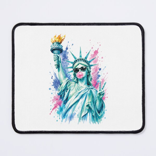 Item preview, Funny Statue of Liberty Blowing Bubble Gum, 4th of July, 250th Anniversary America designed and sold by D4nnyBoiArt.