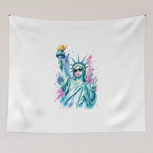 Item preview, Funny Statue of Liberty Blowing Bubble Gum, 4th of July, 250th Anniversary America designed and sold by D4nnyBoiArt.