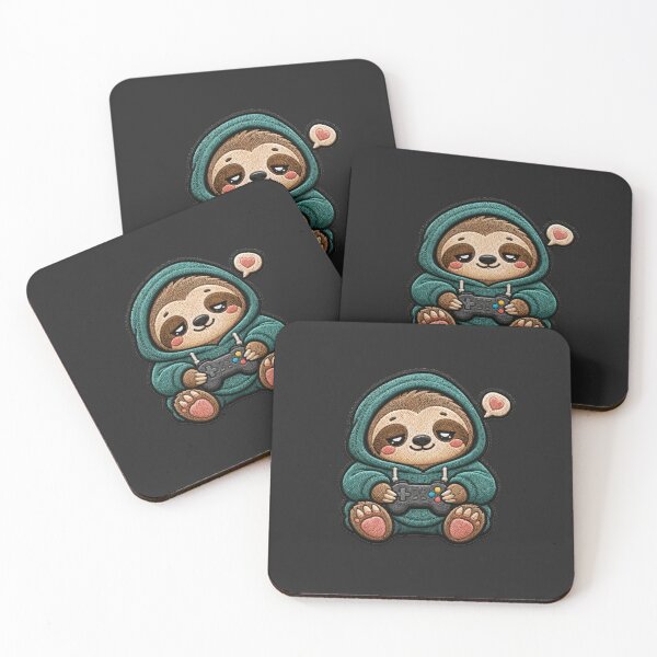 Item preview, Lazy Sloth Gamer Embroidery Patch Cute Kawaii designed and sold by ColorSplash123.