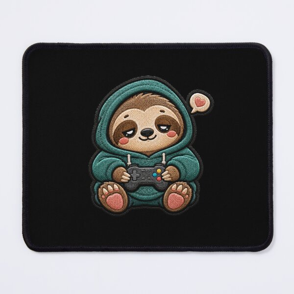 Item preview, Lazy Sloth Gamer Embroidery Patch Cute Kawaii designed and sold by ColorSplash123.