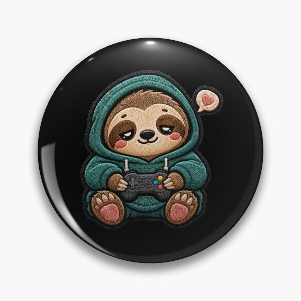 Item preview, Lazy Sloth Gamer Embroidery Patch Cute Kawaii designed and sold by ColorSplash123.