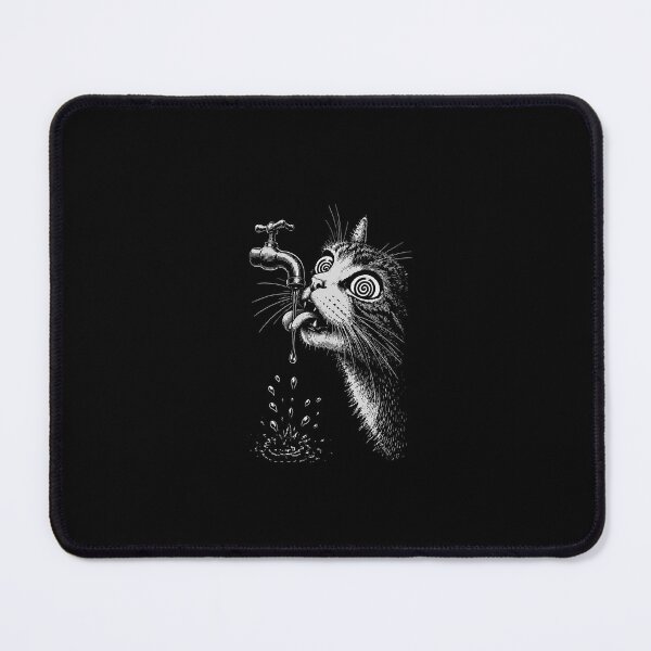 Item preview, Funny Trippy Cat – Vintage Monochrome Artwork designed and sold by ChaoticCatIlust.