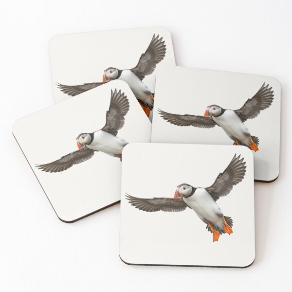 Item preview, Atlantic Puffin in Flight – Coastal Wildlife Illustration designed and sold by The Digital Compass.