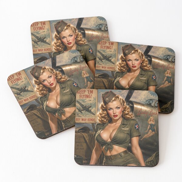 Item preview, WWII Pin Up Bomber Girl Vintage Military Nose Art Poster designed and sold by MissSaylor.