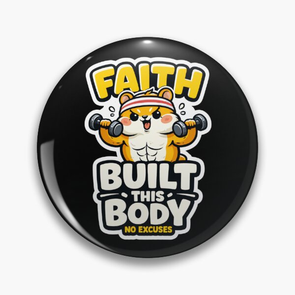 Item preview, Cute Fitness Hamster Shirt – Faith Built This Body No Excuses designed and sold by ArtsBorn2Create.