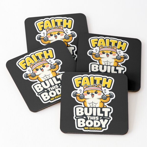Item preview, Cute Fitness Hamster Shirt – Faith Built This Body No Excuses designed and sold by ArtsBorn2Create.