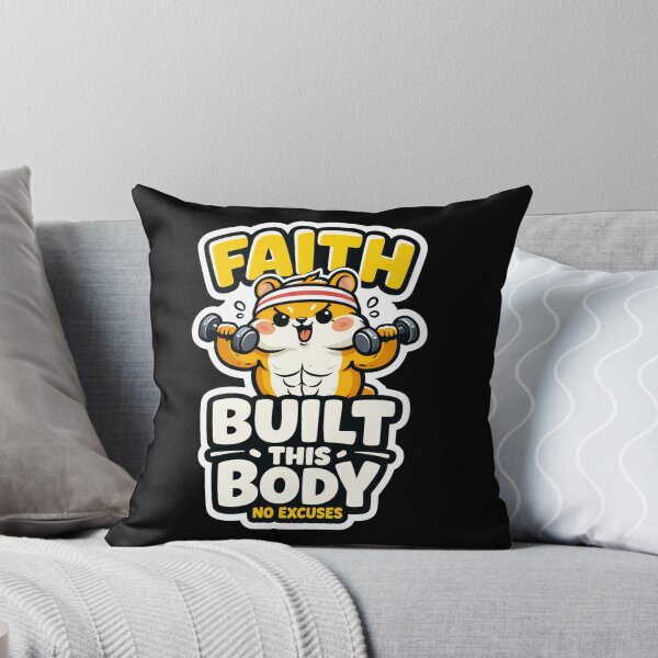 Item preview, Cute Fitness Hamster Shirt – Faith Built This Body No Excuses designed and sold by ArtsBorn2Create.